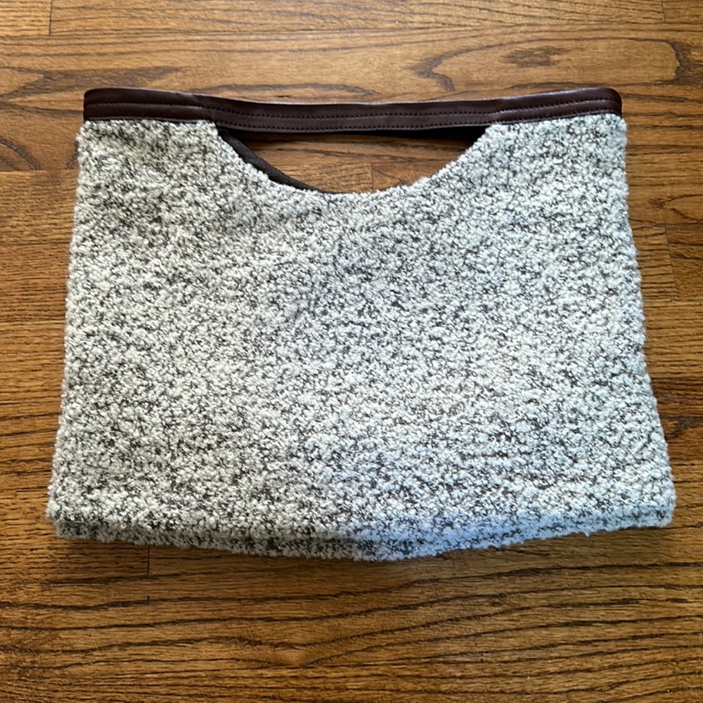 Green Thumb Bouclé and Leather Trim Clutch